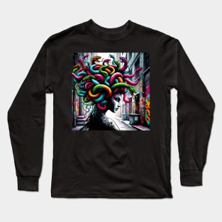 Street Art Medusa Long Sleeve T-Shirt